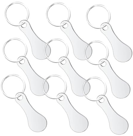 SHINEOFI 9pcs Stainless Steel Shopping Trolley Token Keychain Quarter Holder Key Ring for Easy Access Portable Cart Tool for Supermarket Convenience and Daily Use