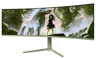 Arozzi Nova Curved 49 Zoll Gaming Monitor 165Hz QHD Waldgrün | Ultrawide QHD 1440p, Adaptive Sync, HDR10, flimmerfrei, 100 % sRGB, PC & Konsole