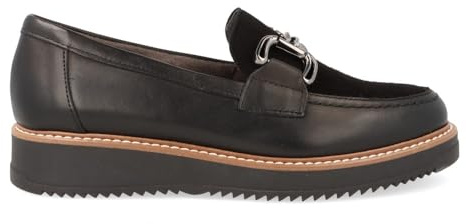 PITILLOS - Zapato mocasín de Piel,Adornado con eslabón,sin Cordones,Suela de Goma,cuña,Ante,Nobuk para: Mujer Color: Negro Talla:37