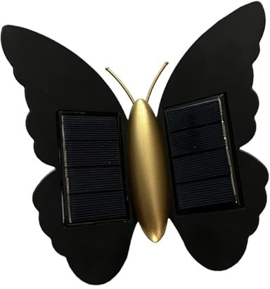Sharplace Lámpara de Mariposa para Exterior, Decoración de Jardín, con Movimiento, Encendido Y Apagado Automático, Iluminación de Pared para Exteriores, para Pa, Luz Amarilla Cálida