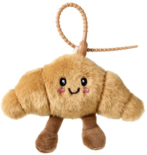 Hpmjz Croissant Schlüsselanhänger Plüsch,Croissant Schlüsselanhänger Cute Croissants Taschen Anhänger Süß,Plüsch Kuscheltiere Keychain,Croissants Schlüsselanhängers Aesthetic Für Taschen Dekoration