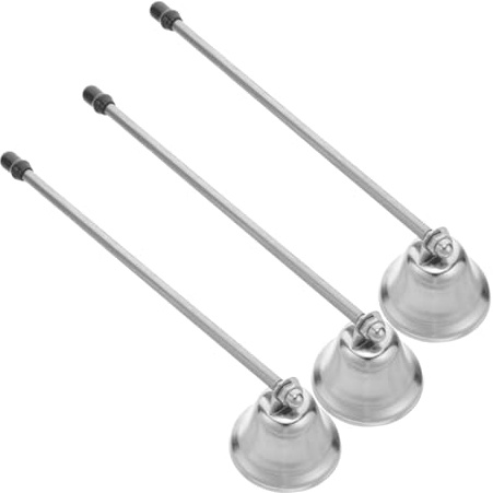 Zerodeko 3 Stück Teiliges Vintage Kerzenlöscher mit Ausziehbarem Griff Dekorativer Kerzenauslöscher aus Metall Eng Anliegender Löschkappe gegen Wachsspritzer Sicherer Dochtschutz für