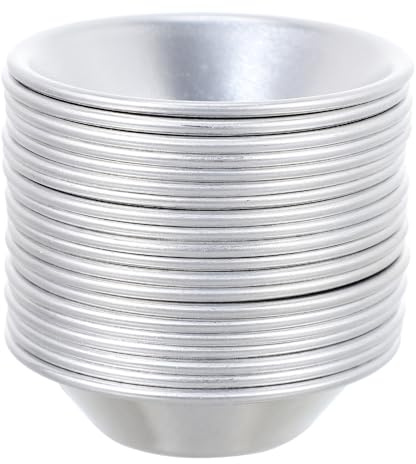 MOLUCKFU 20pcs Aluminum Alloy Tart Moulds Non Stick Easy Clean for Desserts