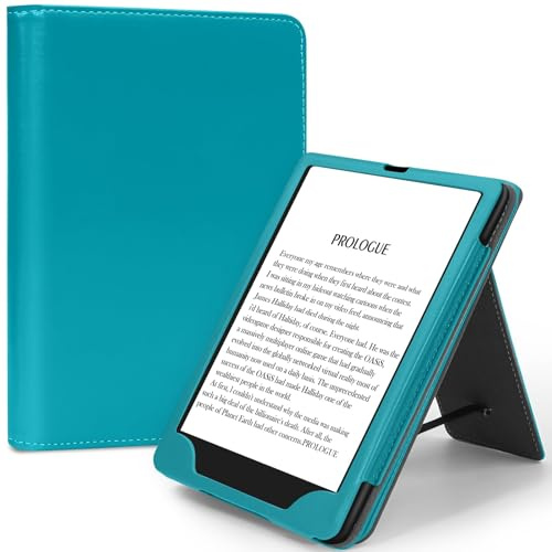 TXWLLIU Hülle für 7 Zoll Kindle Paperwhite 12. Generation 2024 und Kindle Colorsoft Signature Edition 2024, mit Ständer, Handschlaufe und Kartenfach, Automatischer Schlaf-/Weckfunktion, Grün