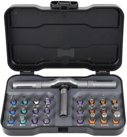 Set Di Cacciaviti 24 In 1: Chiavi A Brugola A Cricchetto Con Impugnatura A T Multifunzione, Punte Magnetiche E Custodia Portatile Per Le Riparazioni