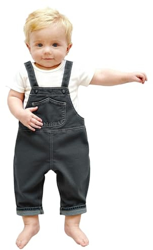 Generico Salopette in denim bambine, elegante, versatile, casual, bambini e ragazzi, tutti i giorni, morbida, comoda e resistente, con spalline regolabili, neonati e ragazzi.