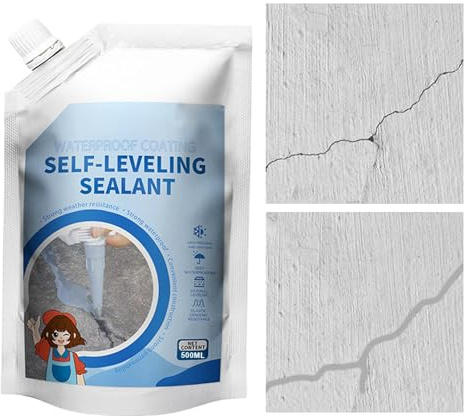 Sigillante per calcestruzzo - Riempitivo per perdite autolivellante | Sigillante per calcestruzzo impermeabile ad asciugatura rapida, 500 ml, per bagno, vasca da bagno in, piscina, giardino, c