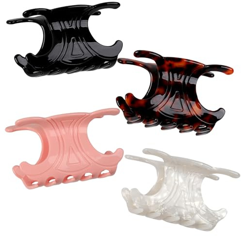 4 Stück Haarklammer,7.2x4cm Acetat Krabbe Haarspange,Rutschfeste Krallenclips Starker Halt Haarspangen Damen,Französischer Haarklammern für Damen und Mädchen Büro Bad Alltag Styling