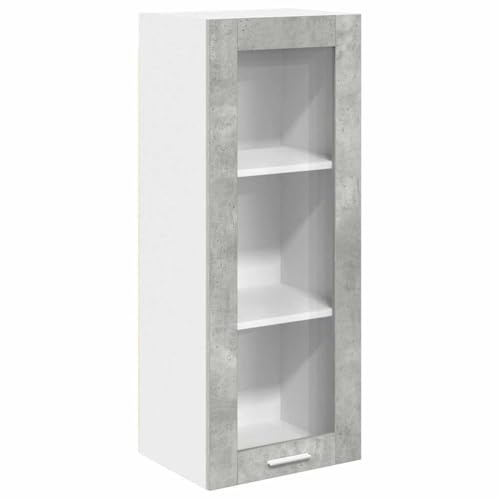 WRJENFSC Mobile sospeso da cucina, grigio cemento, 40 x 31 x 100 cm, moderno mobile da cucina in legno, armadio angolare da parete con anta per spazio aggiuntivo in cucina e sala da pranzo