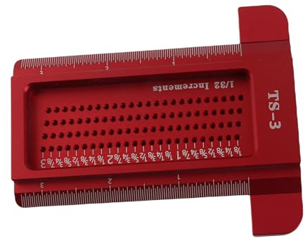 Garosa Regla de Trazado para Carpintería Aleación de Aluminio Herramienta de Marcado Tipo T Pulgada TS Medidor de Trazado de Posicionamiento de 3 Orificios para Bricolaje Diseño de Carpintería