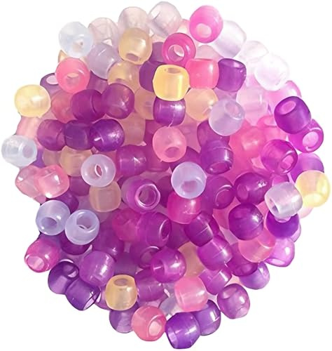 Rosenice 1000 Stück UV-Reaktive Farbwechsel-Perlen für Armbänder, 8mm zum Auffädeln mit Licht- & Nachleuchteffekt, Perlen Set für Kinder & Erwachsene, DIY Basteln Schmuck Set