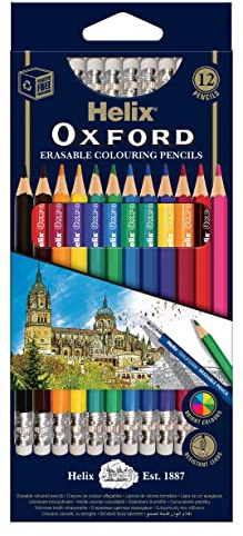 Helix - Matite colorate cancellabili, confezione da 12