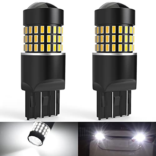 NATGIC Xenon White 7443 7444NA 7440 7440NA LED Bulbs 1800LM 3014SMD 78-EX Chipsets with Lens Projector for Back Up Reverse Lights, Tail Lights, Brake Lights, 12-24V(Pack of 2)