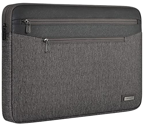 LONMEN Laptoptasche 12,5-13 Zoll Rundum-Schutz & Wasserabweisende Laptophülle, Notebooktasche für MacBook Air 13 M4/M3/M2, iPad Pro 13 M4, ThinkPad X13, Grau