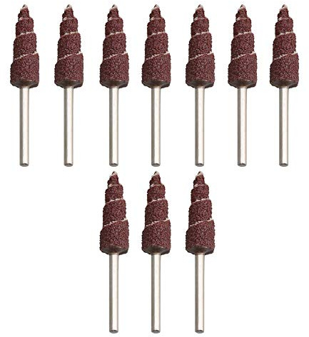 CNBTR 3mm Shank Diameters Tapered Sandpaper Cone Sandpaper Roll Polishing Wheel 80 Grit Pack of 10