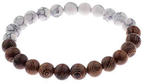 EXINOX Bracelet tibétain en Perles de Bois de Santal, Bracelet Bouddhiste Traditionnel