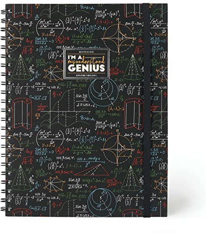 Legami - Spiralheft Maxi, A4, 204 abnehmbare Seiten, Gummiband, Endtasche, aus FSC®-zertifiziertem Papier, Papier 100 g/m², 22 x 29,5 cm, Genius-Thema