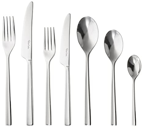 Robert Welch Blockley Bright, 42 Piece Cutlery Set for 6 People. Made from Stainless Steel. Dishwasher Safe.