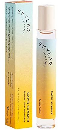 Skylar Capri Summer Eau de Parfum - Hypoallergenic & Clean Perfume for Women & Men, Vegan & Safe for Sensitive Skin - Fruity Citrus Perfume, Bergamot, Neroli & Blood Orange - 10mL /0.33 Fl oz