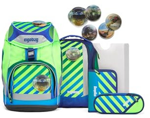 ergobag Collezione 2020 Schoolbag Set taglia unica, Orso per camion - Verde, Set di cartella