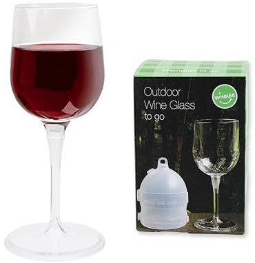Winkee - Weinglas To Go I 1x Camping Geschirr ca. 320 ml I Plastik Weingläser - BPA-frei I Camping-Zubehör