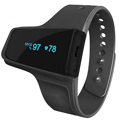 JinKeHong Monitor de sueño portátil, oxímetro de Pulso muñeca Bluetooth inalámbrico,Dispositivo móvilobtiene un Informe Nocturno con Datos para Uso de Bienestar, Deportes y aviación (Negro)