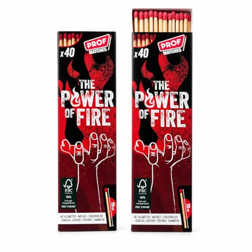 jameitop® 2 Pack XXL BBQ Streichhölzer 20 cm Zündhölzer The Power of Fire