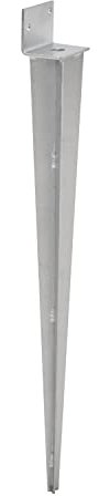 TRIBECCO® Support de poteau universel à enfoncer L (60 x 540), support de poteau galvanisé à chaud, manchon à enfoncer, douille de sol, poteaux, ancrage en acier argenté