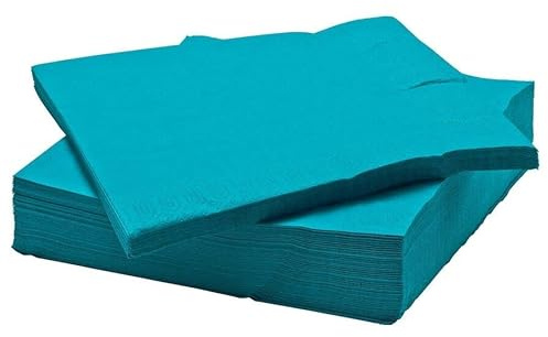 Disposable Napkins – Paper Serviettes Soft – Absorbent Paper Napkins, Pre-Folded Napkins for Kitchen, Bathroom, Restaurant Parties, Wedding Or Events (50, Turquoise)