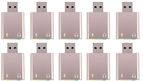 VENEKA 10X USB Sound Card 7.1 External USB to Jack 3.5mm Headphone Adapter Stereo Audio Mic Sound Card for Pc Computer Laptop