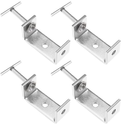 ECSiNG 4pcs Serre-joints en C Robustes en 304 Acier Inoxydable Pinces en C Travail du Bois Fixation Fixe Mâchoire Ouverture Tigre Pince pour Amélioration de l'habitat Réparation de Voiture, Style 2