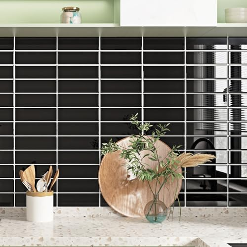 Yullpaper 3D Fliesenaufkleber Schwarz Bad Küche Vinyl Fliesen Selbstklebend Flexible Badezimmer Fliesen Überkleben Küchenrückwand Küchenspiegel Schwarz Selbstklebende Fliesen Küche 30x30cm 10 Stück