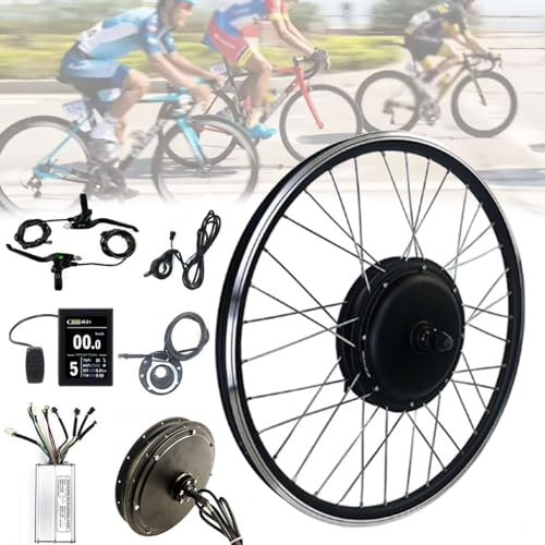 Quixnova 48V 1000W/1500W E-Bike-Umrüstsatz, Umrüstsatz für bürstenlosen getriebelosen Vorderrad-Elektrofahrradmotor für Pendler mit Mountainbike-Rennrad,1000W-29inch