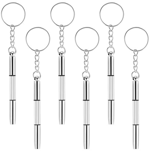 simarro 6 Stk Mini Brillen Schraubendreher 3 in 1 Precision Screwdriver Set | Edelstahl Screwdriver mit Schlüsselbund Tragbarer Schraubendreher für brillen, Schmuck und Uhren Reparatur