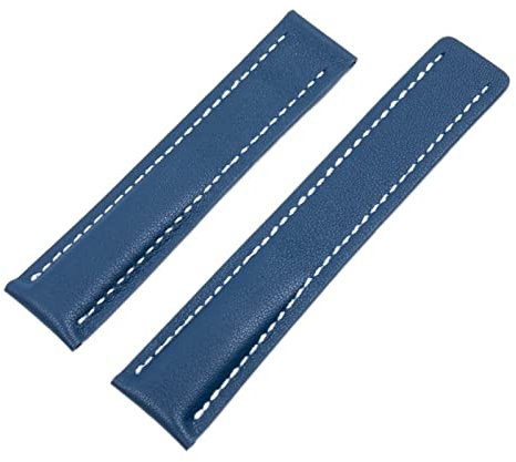 VEETHI Weiches Kalbsleder-Uhrenarmband, 20 mm, 22 mm, 24 m, für Breitling-Uhrenarmband Avenger/Navitimer Premier-Armband mit Faltschließe