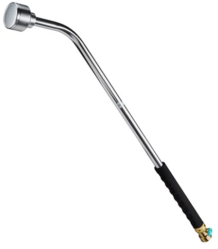 30 Inch Soft Rain Watering Wand 600003, Gentle Shower Spray, Heavy Duty Lightweight Metal Build, Comfort Grip, Flow Control Shut Off Valve, for Plants, Yards, Cars & Pets, by New England Garden Tools
