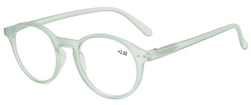 Lanomi Lesebrille Blaulichtfilter Damen Herren Rund Oval Mattes Lesehilfe Computer Sehhilfe Federscharnier Brille mit Sehstärke