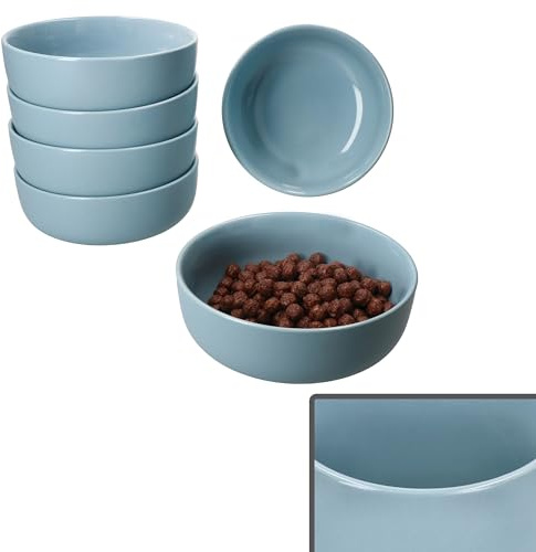 Ritzenhoff & Breker Jasper 6er Set Schale 14,5cm Graublau I 360ml I Steingut-Schüssel für 6 Personen I Schälchen für Salat, Suppe, Müsli, Chips & Co. zum Frühstück, Mittag & Abendbrot