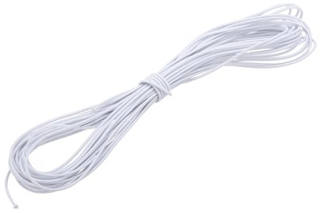PATIKIL 1/8 x 49' Cordino Elastico, Corda Elastica Pesante in Poliestere per Barche Corda di Ancoraggio per Kayak Campeggio, Bianco