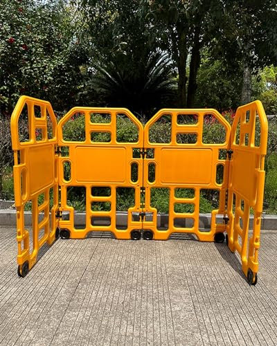 Ausziehbare Absperrung aus Kunststoff, Sicherheits-Verkehrsbarriere, anschließbar, Barrieren für Industrie- und Einkaufszentren, Barrieren mit Rollen, zusammenklappbares Zauntor, einfache Lagerung (Fa
