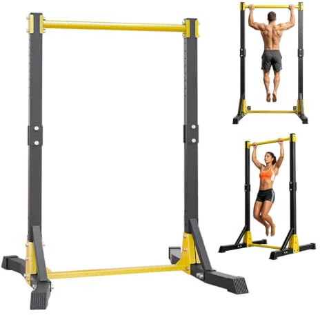 Awjaisca Klimmzugstation, Max Bearing400 LBS Power Tower, Tragbare Klimmzugstange Station, Stehende Klimmzugstange für Home Gym, Pull Up Tower Station 180.4 kg mit 11 Gängen Einstellung