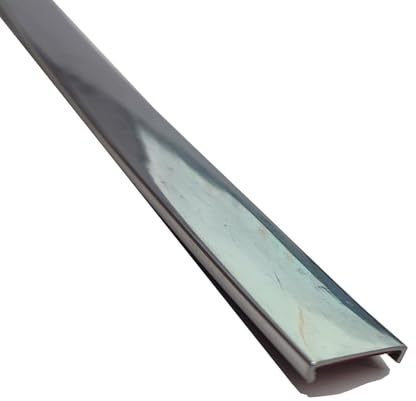 5 M U-Form Selbstklebend Möbelkantenband, Flexible TPE Kantenschutz für Schrankkanten Arbeitsplatten Abschlussleiste(Bright silver,16mm)