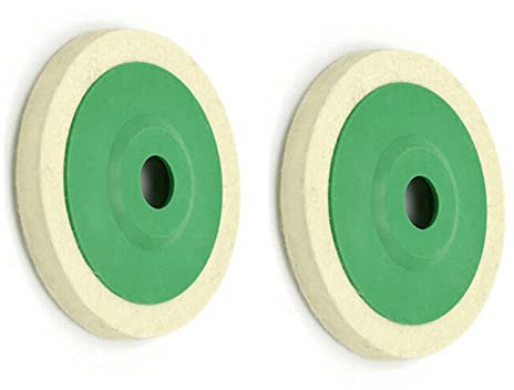 SZTVECFW 2pcs/Set Wool Polishing Wheel Beige Buffing Pads Grinding Angle Grinder Wheel Felt Polisher Disc For Stainless Steel Aluminum