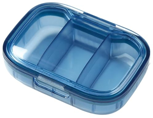 Organizzatore pillole 3 volte al giorno – Contenitore trasparente per pillole da viaggio – Organizzatore quotidiano – Scatola pillole estetica portatile separata con 3 scomparti, portapillole