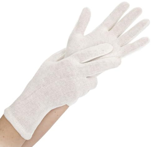 FRANZ MENSCH 1200 Stück Hygonorm Baumwollhandschuhe Nature Light, natur, 9/L, L: 26cm, Karton, Baumwollhandschuhe, Weiche Textilhandschuhe