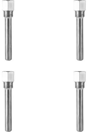 Marhynchus Puits Thermométrique en Acier Inoxydable 201, 4 Pièces, avec Filetage 1/2 Pouces NPT pour Capteurs de Température, Compatible avec Le Thermomètre à Aiguille