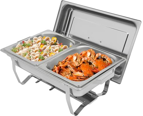 Edelstahl Chafing Dish Speisenwärmer Essen Warmhalten Behälter Speisewärmer Catering Wärmebehälter Warmhaltebehälter Essen für Buffets, Partys, Hochzeiten