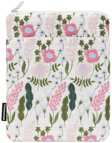 Dadanism 6-7 Blume Embroidery Tasche Sleeve für eReader, Lavendel | für 7 Der Neue Kindle Paperwhite und Kindle Colorsoft Signature Edition, 6 Kindle, 6 Kobo Clara BW/Colour, Tolino eReader