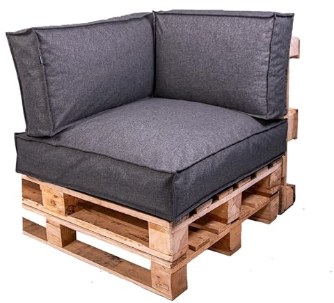 GoldenGroup Gartenkissen-Set für Palettenmöbel - Palettenkissen-Set mit Schaumstoffgranulat gefüllt - Farbe und Druck mit UV-Schutz