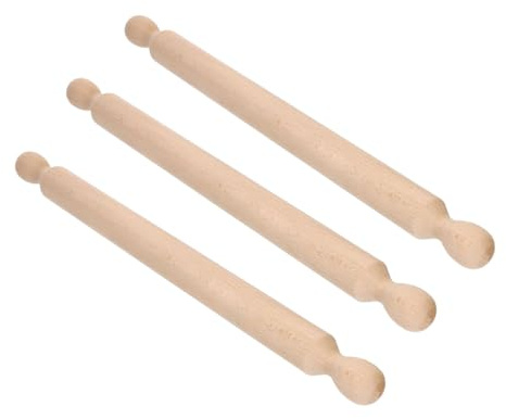 Buystar Mattarello in Legno 50 cm per Cucina, Antiaderente - Rullo per Pasticceria, Pizzeria, Dolci, Crostate, Pizza, Torte, Biscotti, Frolla e Pasta fatta in Casa - Professionale (3 Pz)